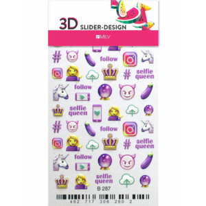 3D Слайдер-дизайн для ногтей, Milv, X2 B287