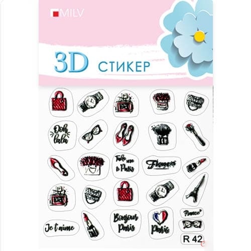 3D-стикеры для дизайна ногтей. R 42. Milv.