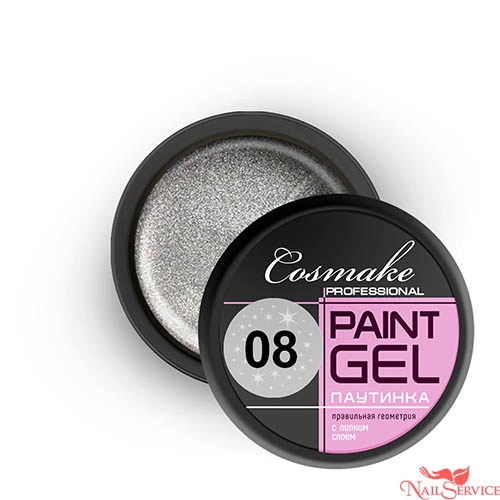 Гель-краска №108, "Паутинка", серебро, 5 гр. Cosmake.
