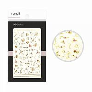 Наклейки для дизайна ногтей 3D, RuNail, № 4847