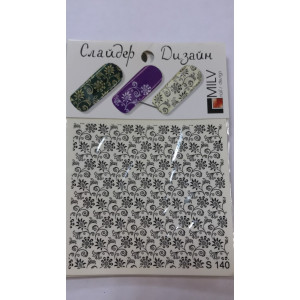 Слайдер-дизайн для ногтей, Milv, S 140ch, черный