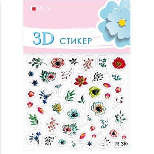 3D-стикеры для дизайна ногтей. R 36. Milv.