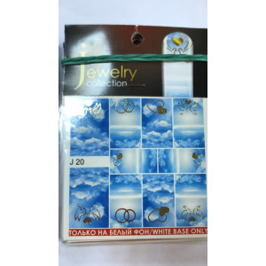 Слайдер-дизайн для ногтей, Milv, J 020, голубой