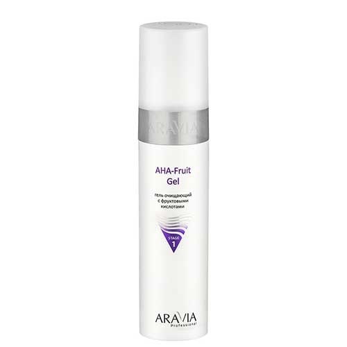 Гель очищающий с фруктовыми кислотами AHA Fruit Gel, 250 мл. Aravia Professional.