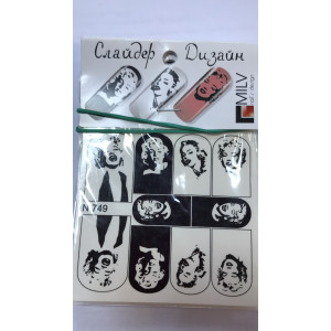 Слайдер-дизайн для ногтей, Milv, N 749