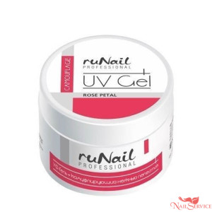 УФ-гель для наращивания ногтей, RuNail Rose Petal,  нежный лепесток, темно-розовый, камуфлирующий, 30мл