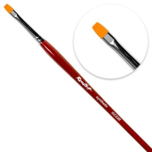 GC23R. Кисть синтетика (желтая), плоская №4. ROUBLOFF. 8397