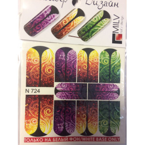 Слайдер-дизайн для ногтей, Milv, N 724