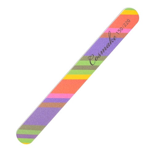 Пилка NF-36, Радуга, прямая разноцветная, 150/220 грит. Cosmake.