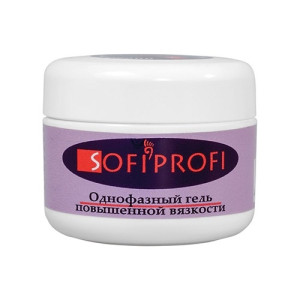 Однофазный гель, для наращивания ногтей, Sofiprofi, повышенной вязкости, прозрачный, 50гр