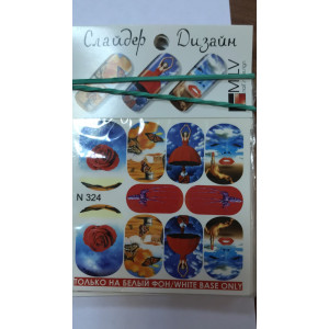 Слайдер-дизайн для ногтей, Milv, N 324