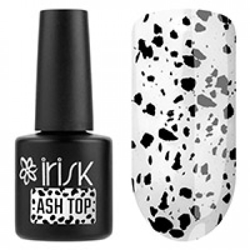 Irisk Топовое покрытие декоративное, ASH TOP Black (черный), 10 мл. Irisk Professional.