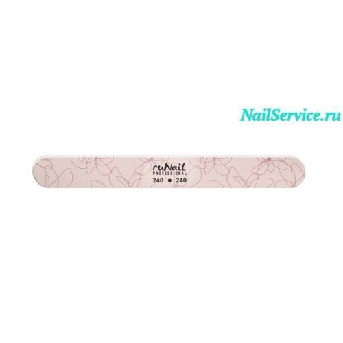 Пилка для натуральных ногтей (розовая, закругленная, 240/240), RU-1592. RuNail.