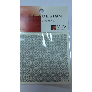 Слайдер-дизайн для ногтей, Milv, S 137s, серебро