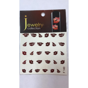 Слайдер-дизайн фольгированный для ногтей, Milv, F 140, красный