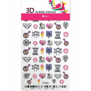 3D Слайдер-дизайн для ногтей, Milv, X2 B294