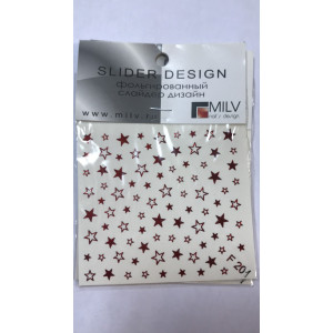 Слайдер-дизайн фольгированный. F 201, красный. MILV.