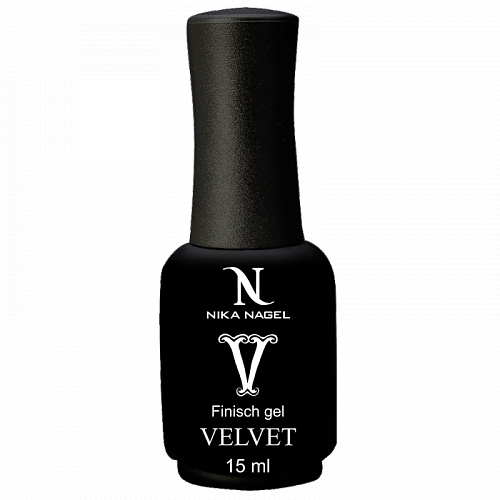 NN VELVET. Финишное (топ, завершающее) покрытие, с эффектом бархата. 15 мл. Nika Nagel