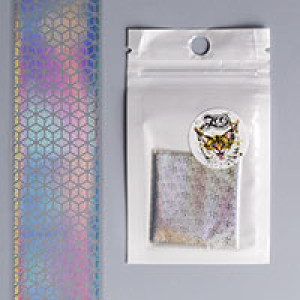 Фольга переводная, Zoo Nail Art, 4*50см, хром голография, кубики, №1468