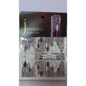 Слайдер-дизайн фольгированный для ногтей, Milv, F 085, серебро