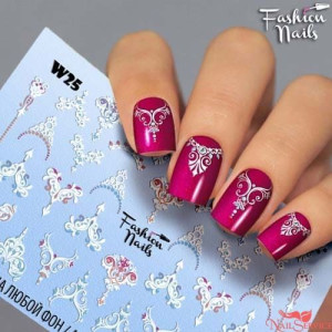 Слайдер-дизайн для ногтей, Fashion Nails, White 25
