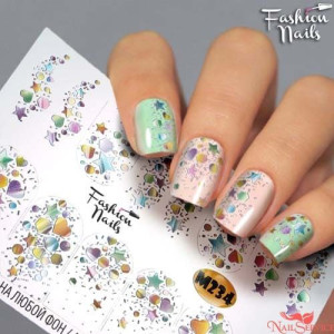 Слайдер-дизайн для ногтей, Fashion Nails, Metallic 234
