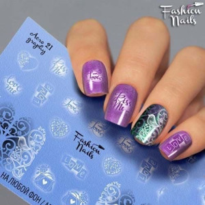 Слайдер-дизайн для ногтей, Fashion Nails, Aerography 21