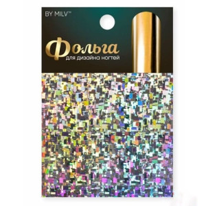 Фольга для дизайна ногтей, Milv, №14, голографическая, 162,5см
