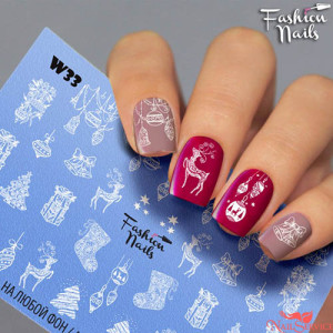 Слайдер-дизайн для ногтей, Fashion Nails, White 33