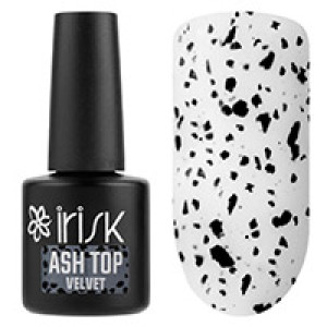 Топовое покрытие декоративное вельветовое, VELVET ASH TOP Black (черный), 10 мл. Irisk Professional.