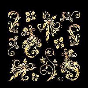 Слайдер-дизайн для ногтей, Milv, K 09, золото