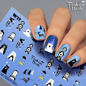 Слайдер-дизайн для ногтей, Fashion Nails, White 32