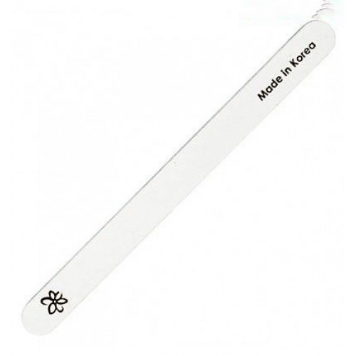Пилка для натуральных ногтей, белая, закругленная, на деревянной основе, 240/240, 17,5 см. Корея.