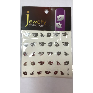 Слайдер-дизайн фольгированный для ногтей, Milv, F 140, серебро