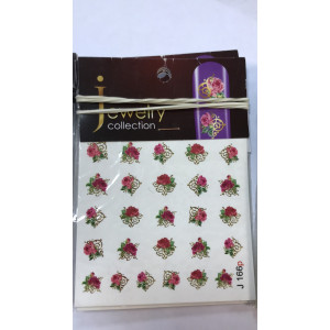 Слайдер-дизайн для ногтей, Milv, J 166p, розовый, цветы