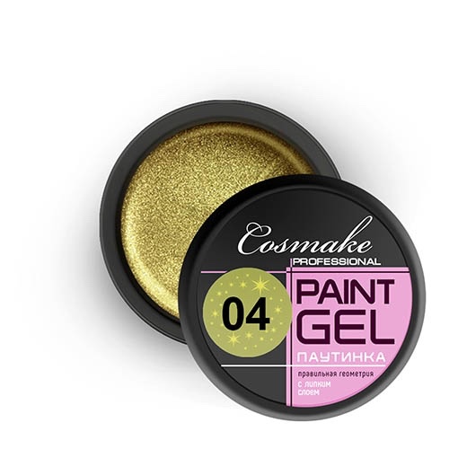 Гель-краска №104, "Паутинка", золото, 5 гр. Cosmake.