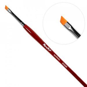 GC63R. Кисть для геля, скошенная, синтетика. № 4. Roubloff. 8366