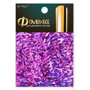 Фольга для дизайна ногтей, №04, голографическая, 162,5 см². Milv.
