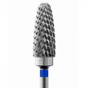 Фреза твердосплавная, кукуруза, Nail Service, насечка средняя, синяя,  диаметр: 6 мм, рабочая часть 14 мм