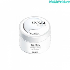 УФ-гель для наращивания ногтей, RuNail, однофазный, прозрачный, 15гр