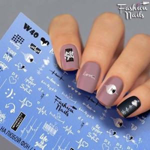 Слайдер-дизайн для ногтей, Fashion Nails, White 40