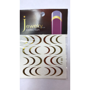 Слайдер-дизайн фольгированный для ногтей, Milv, F 088, золото