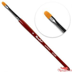 GC33R. Кисть для геля, овальная, синтетика. №6. Roubloff. 8298