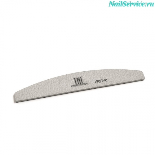Пилка для натуральных ногтей "лодочка" (серая, 180/240), в индивидуальной упаковке. TNL Professional.