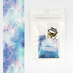 Фольга переводная, голубая акварель, Zoo Nail Art, 4*50см, Мрамор №1487