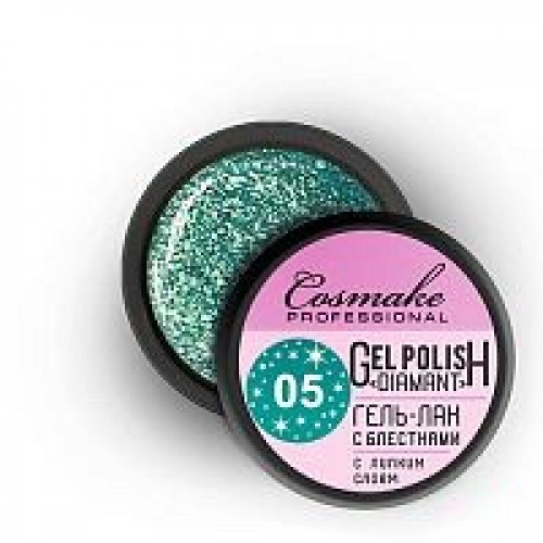 Гель-лак №105, зеленый, 5 гр. Коллекция Diamant/Жидкая фольга. Cosmake.