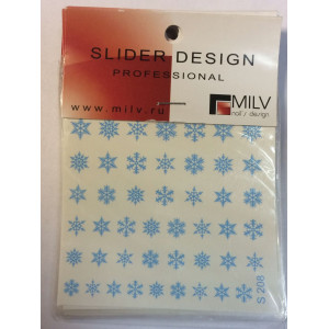 Слайдер-дизайн для ногтей, Milv, зимний, S 208, голубой