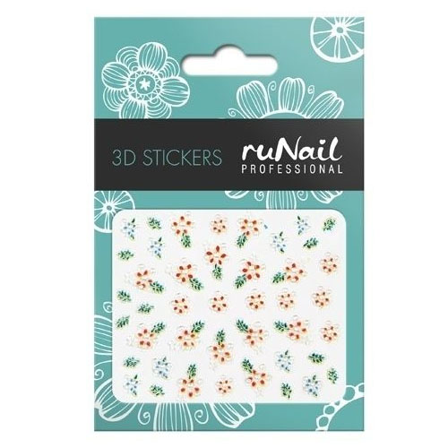 Наклейки для дизайна ногтей 3D (цветы) №1629. Runail. купить в интернет магазине NailService.ru - Москва  