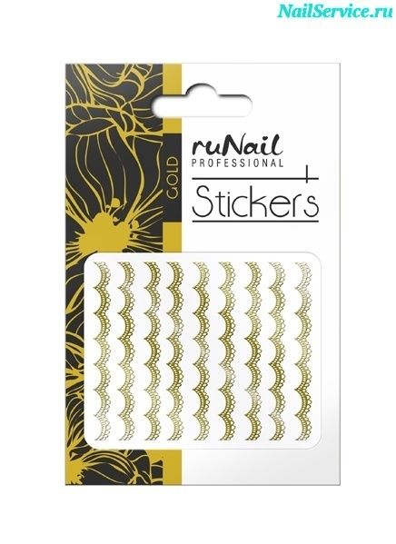 Наклейки для дизайна ногтей (золотые) №1456. Runail. купить в интернет магазине NailService.ru - Москва  
