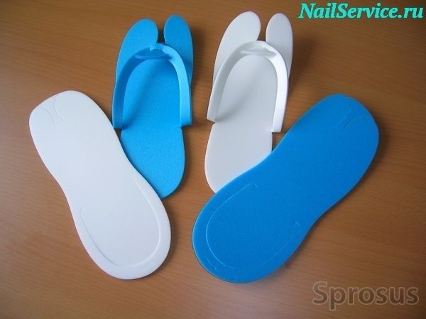 Тапочки трансформеры (белые, синие), 1 пара. Nail Service.